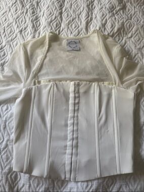 With Jean - Corset Top, ivory color, size xs